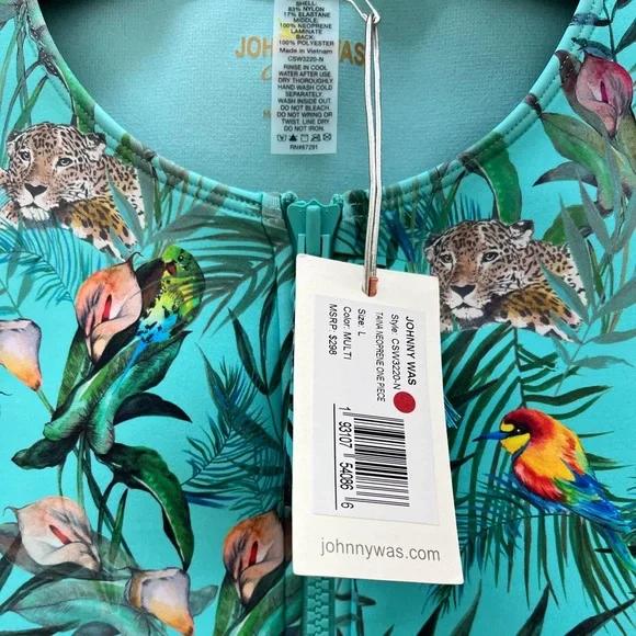 Johnny Was Taina Neoprene One Piece Swimsuit - Picture 9 of 13